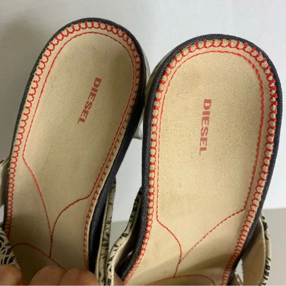 DIESEL y2k Printed Suede Mules Slip On Heeled Sandals Size 8.5/9 (no size tag) - Picture 12 of 12